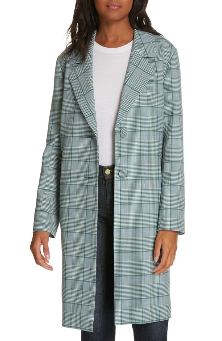 Women's Lewit Check Coat - Green
