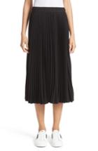 Women's Marc Jacobs Pleated Crepe De Chine Midi Skirt - Black