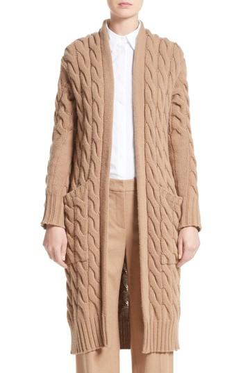 Women's Max Mara Violino Cable Knit Wool & Cashmere Cardigan