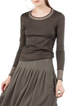 Women's Akris Punto Mesh Detail Jersey Top - Green