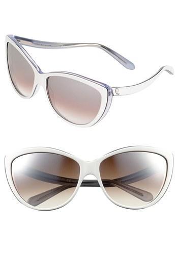 Alexander Mcqueen 61mm Two-tone Cat Eye Sunglasses White/