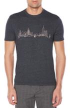 Men's Original Penguin Embroidered Nyc Skyline T-shirt - Blue