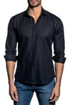 Men's Jared Lang Trim Fit Grid Sport Shirt, Size - Blue