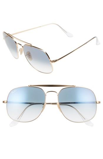 Men's Ray-ban 57mm Navigator Sunglasses - Gold/ Blue