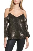 Women's Bardot Sequin Cold Shoulder Top