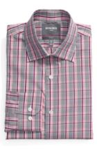 Men's Bonobos Slim Fit Plaid Dress Shirt .5 33 - Red