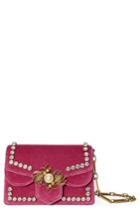 Gucci Broadway Bee Velvet Shoulder Bag - Pink