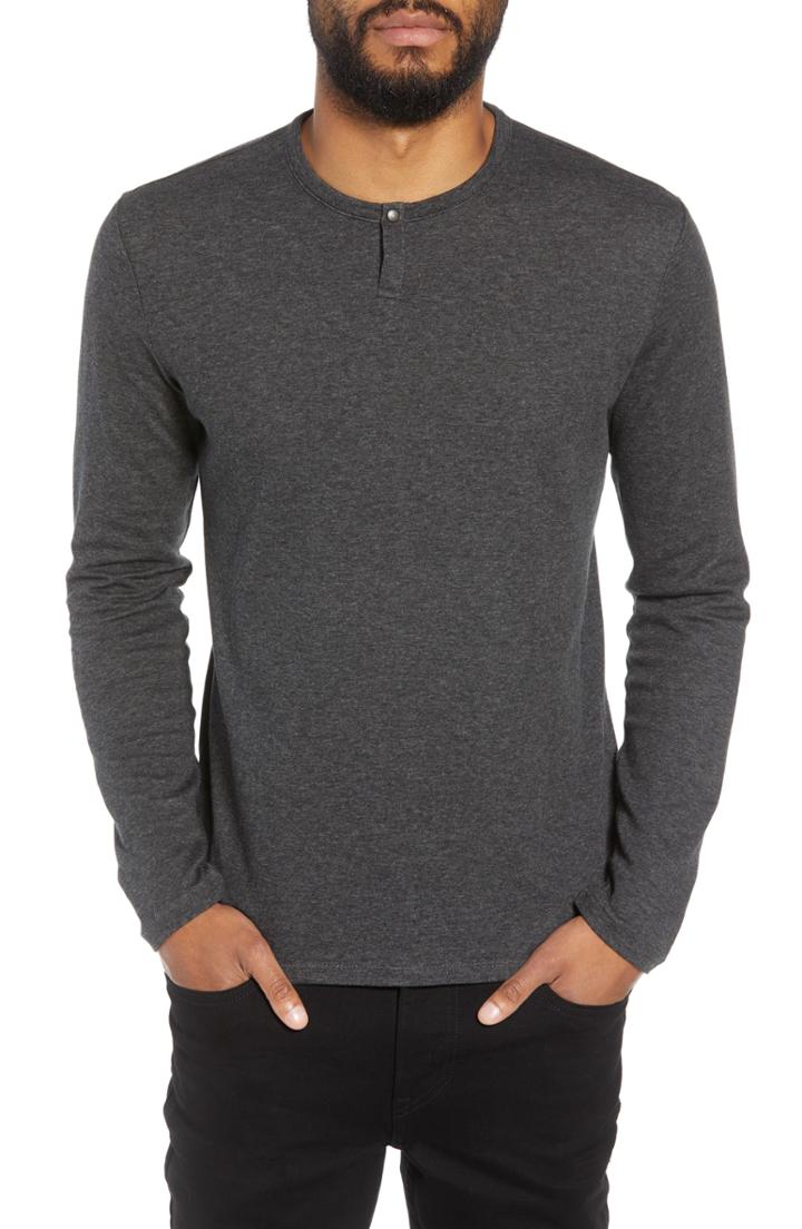 Men's Calibrate Snap Henley, Size - Black