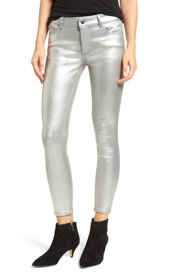 Women's Dl1961 Florence Instasculpt Crop Skinny Jeans - Metallic