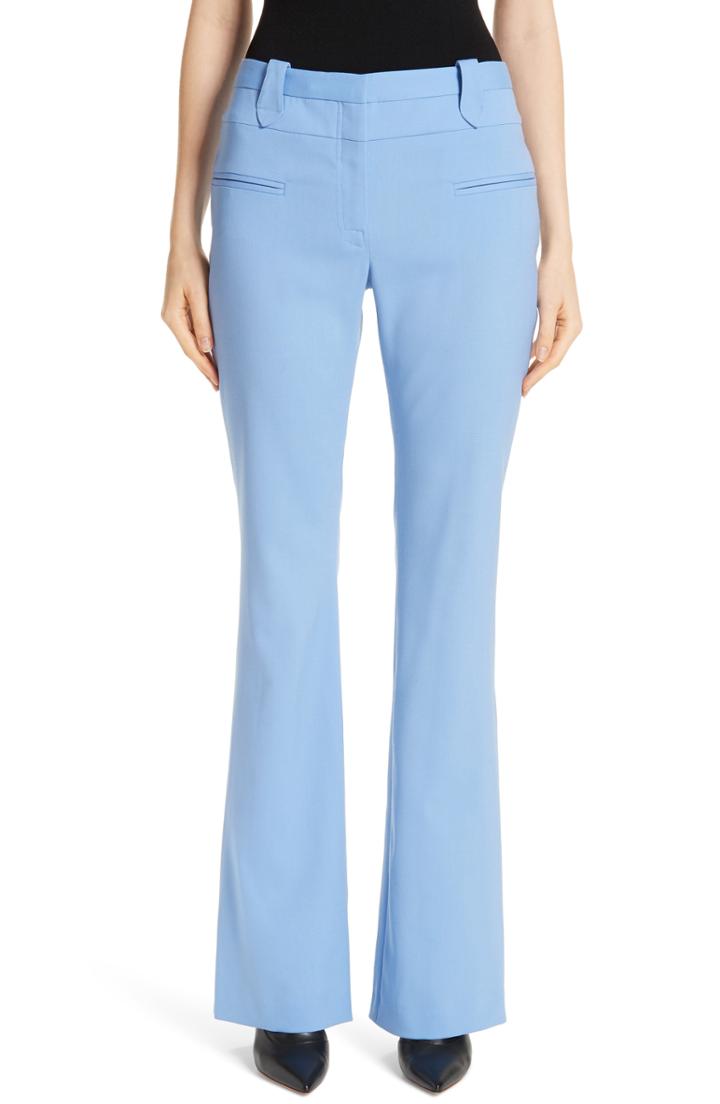 Women's Altuzarra Serge Wide Leg Stretch Wool Pants Us / 34 Fr - Purple