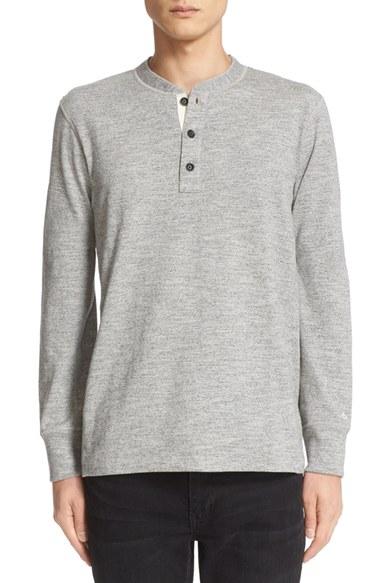 Men's Rag & Bone Standard Issue Henley, Size - Grey