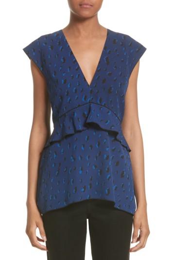 Women's Proenza Schouler Print Silk Georgette Top - Blue