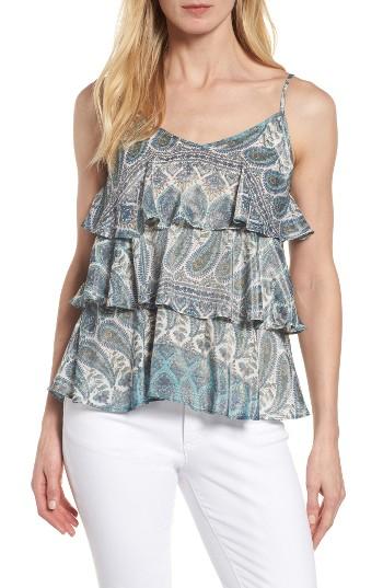 Women's Bobeau Tiered Ruffle Tank - Green