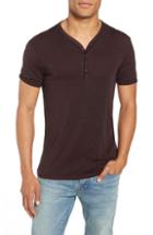 Men's John Varvatos Star Usa Burnout Henley T-shirt, Size - Red