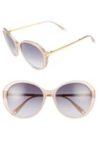 Women's Victoria Beckham Fine Oval 59mm Sunglasses - Milky Taupe/ Navy