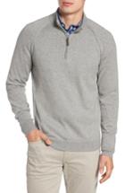 Men's Nordstrom Men's Shop Saddle Shoulder Quarter Zip Cotton & Cashmere Pullover - Grey