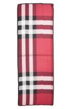 Women's Burberry Mega Check Silk Scarf, Size - Pink