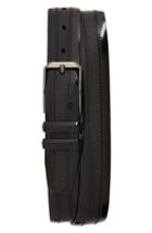 Men's Mezlan Leather & Deerskin Belt - Black
