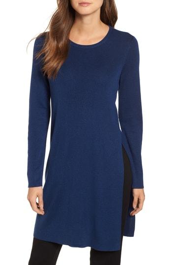 Women's Eileen Fisher Long Tunic, Size - Blue