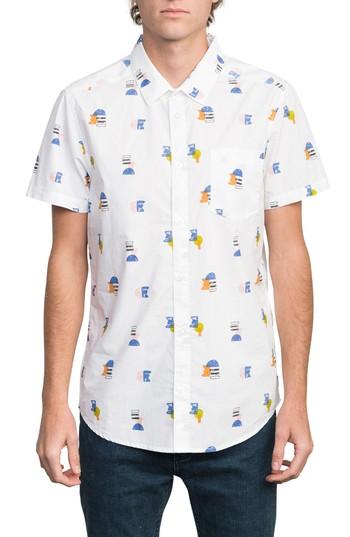 Men's Rvca Margo Woven Shirt - White