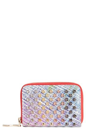 Women's Christian Louboutin Panettone Studded Leather Coin Purse - Metallic