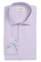 Men's Ted Baker London Endurance Trim Fit Dot Dress Shirt .5 32/33 - Purple
