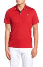 Men's Lacoste Sport Piped Pique Tech Polo (s) - Red