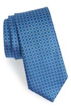 Men's Canali Neat Geometric Silk Tie, Size - Blue