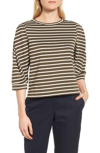 Women's Nordstrom Signature Detail Sleeve Sweatshirt - Green