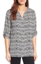 Women's Chaus Roll Sleeve Print Blouse