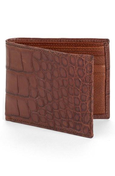 Men's Martin Dingman 'jameson' Matte Finish Genuine Alligator Billfold - Brown