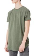 Men's Topman Longline T-shirt With Side Zips - Green