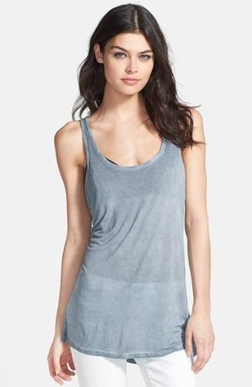 Leith Scoop Back Knit Tank Teal Colonial