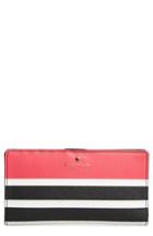 Women's Kate Spade New York Hyde Lane - Stripe Faux Leather Stacy Wallet - Black