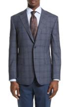 Men's Canali Classic Fit Check Wool Sport Coat S Eu - Brown