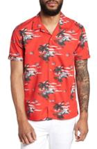 Men's Ted Baker London Slim Fit Tropical Pattern Sport Shirt (xxl) - Red