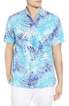 Men's Tommy Bahama San Juan Fronds Silk Blend Camp Shirt - Blue