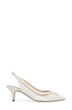 Women's Nina Taela Floral Embellished Slingback Pump .5 M - White