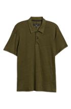 Men's Rag & Bone Owen Fit Linen Polo, Size Medium - Green
