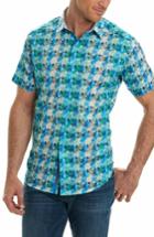 Men's Robert Graham Illusions Sport Shirt - Blue/green