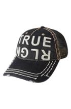 Men's True Religion Brand Jeans Denim Baseball Cap - Black