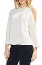 Women's Vince Camuto Asymmetrical Cold Shoulder Blouse - White