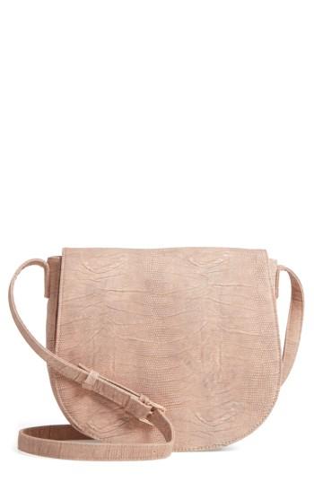 Sole Society Livvy Faux Leather Crossbody Saddle Bag - Purple