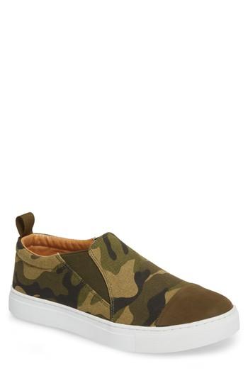 Men's Hip And Bone Canvas Suede Slider Slip-on Sneaker M - Green