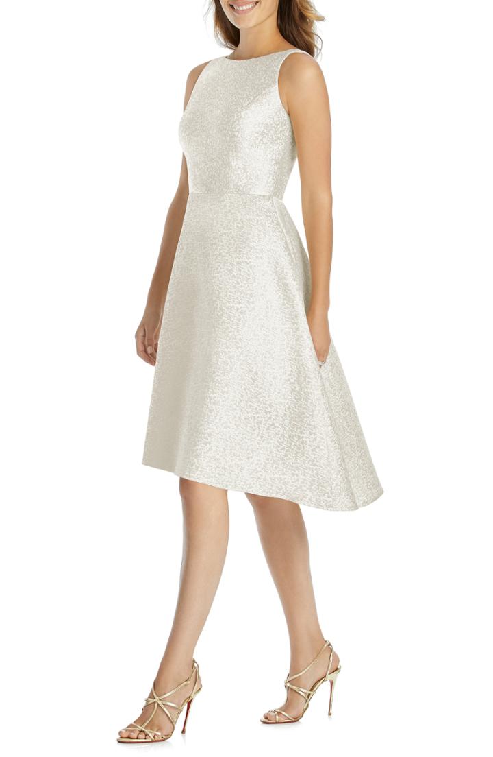 Women's Dessy Collection Sateen High/low Cocktail Dress (similar To 14w) - Ivory