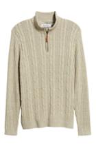 Men's Tommy Bahama Tenorio Cable Knit Zip Sweater - Brown