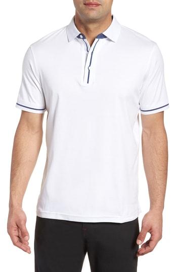Men's Bugatchi Knit Polo - White