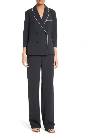 Women's Tibi Draped Satin Twill Blazer