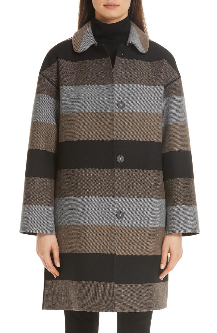 Women's Lafayette 148 New York Vita Stripe Coat