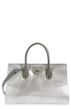 Jimmy Choo 'riley' Metallic Goatskin Leather Tote -
